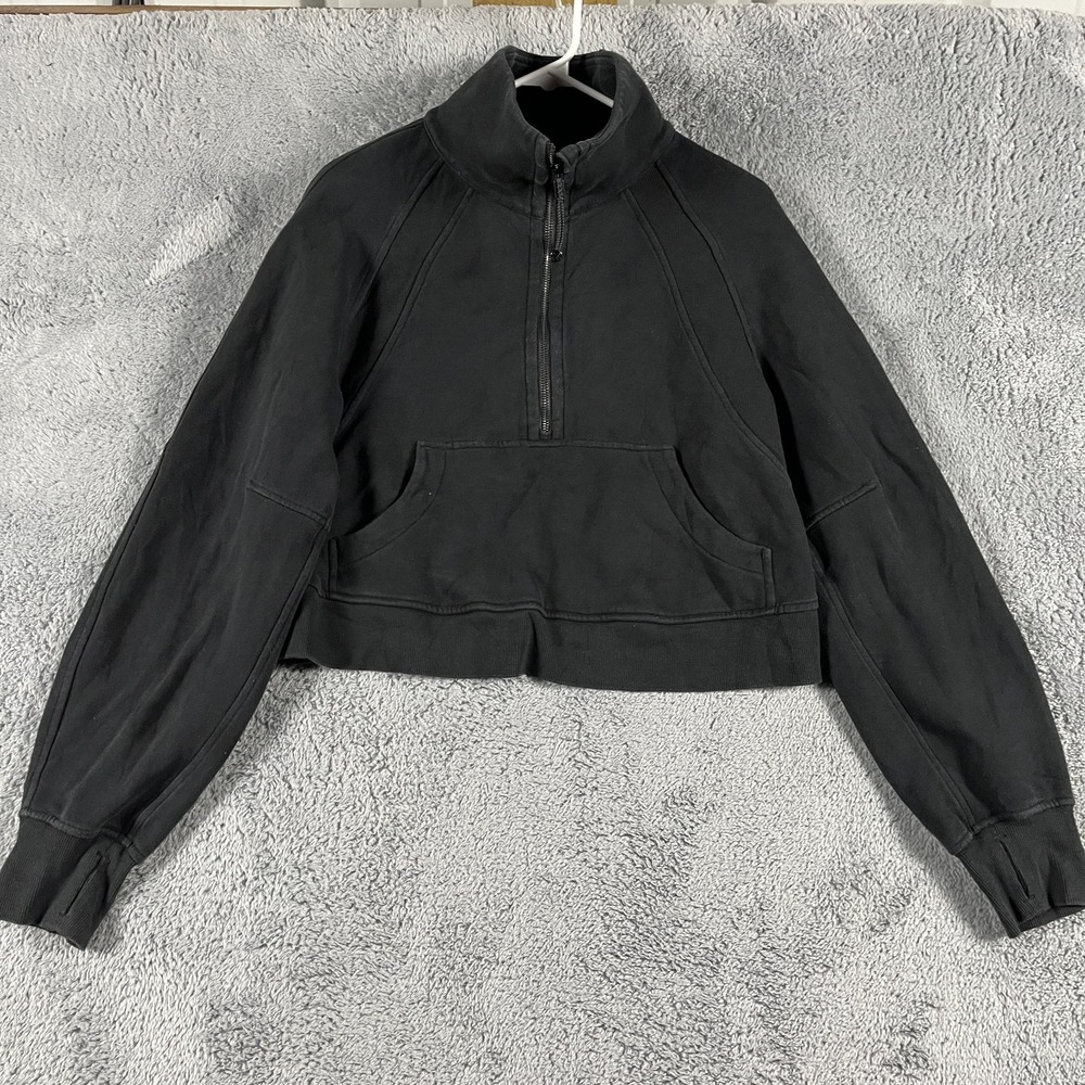 Lululemon Scuba Half Zip Sweatshirt Womens XS/S Black Mock Neck Oversized Crop